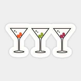 Minimalist Drink Cocktail Martini Triple Sticker